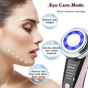 تجديد الجلد EMS RF النساء مدلك الوجه 7 في 1 الوجه مكركرنت مدلك الوجه العلاج بالضوء مكافحة الشيخوخة التجاعيد الجمال